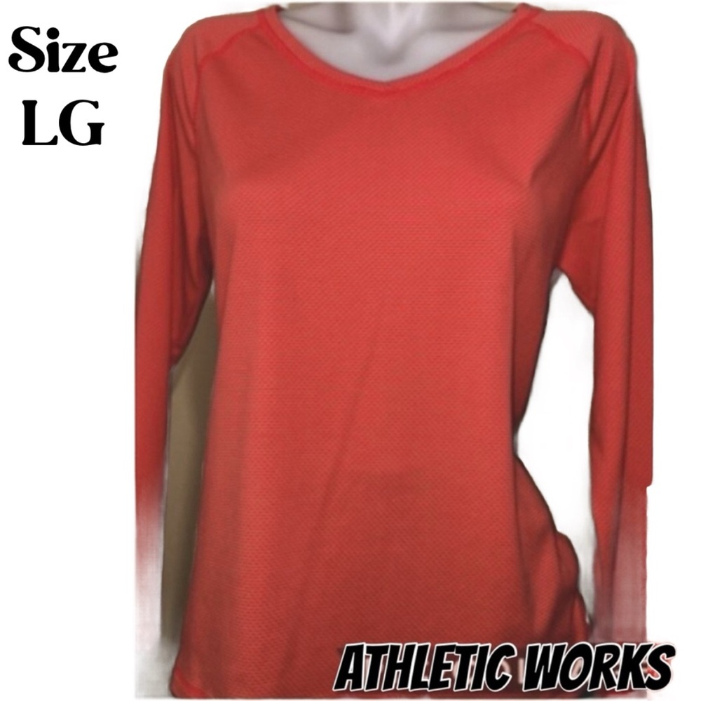 ATHLETIC WORKS DRI MORE LONG SLEEVE ACTIVEWEAR TEE SIZE LARGE